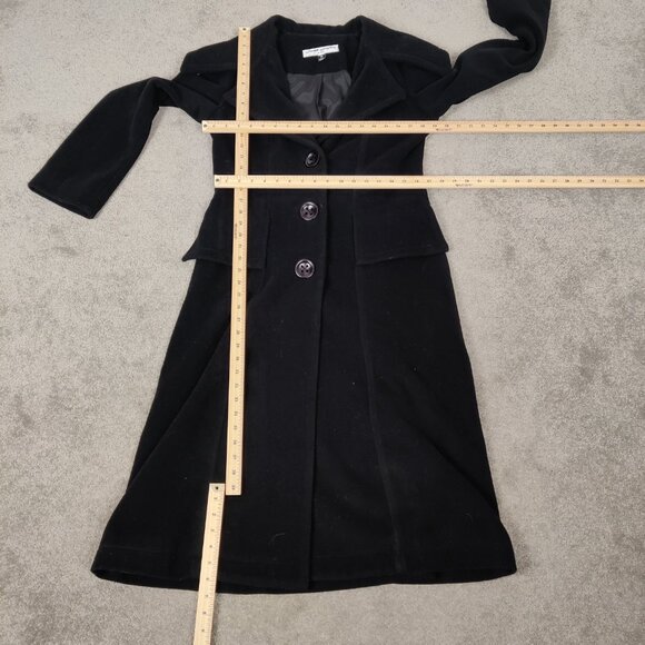 French Laundry Women's Long Coat Size 8 Black Cotton Lined Modest Vintage Casual - Picture 6 of 8